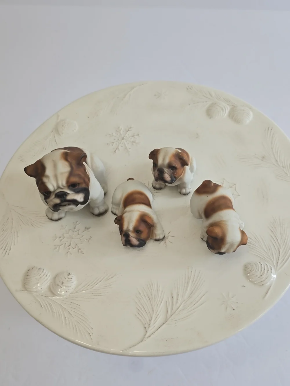 Vintage Harvey Knox  Set Of 4 House Global Art English Bulldog Figurines Japan